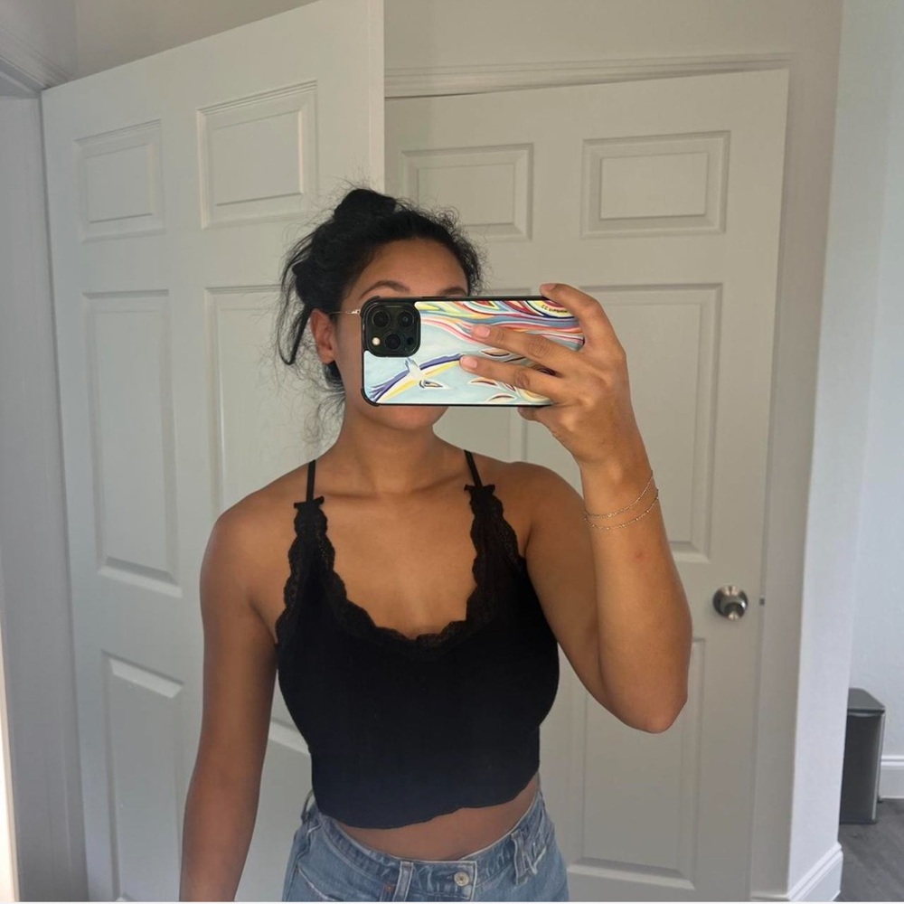 Miami Black Fitted Sleeveless Crop Top